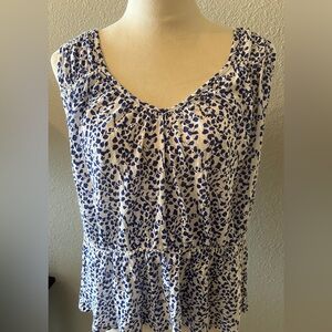 Lucky Brand Blue and White Sleeveless Top
